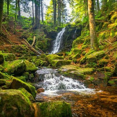 Windbergwasserfall in der vierten Etappe