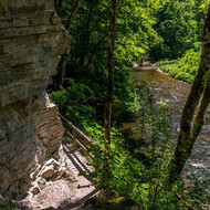 Pfad in der Wutachschlucht in der zweiten Etappe